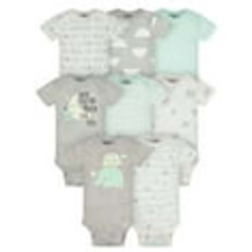 Assorted Short Sleeve Onesies Bodysuits, 8pk (Baby Boy or Baby Girl Unisex)