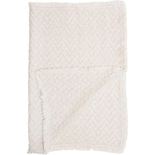 Crane Baby Oatmeal Boho Knit Blanket, Soft Cotton Nursery and Stroller Blanket, 100% Cotton, 30" x 40"