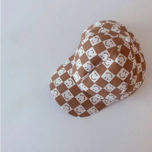 Checkered Smiley Face Baseball Cap | RYAN AND REMI