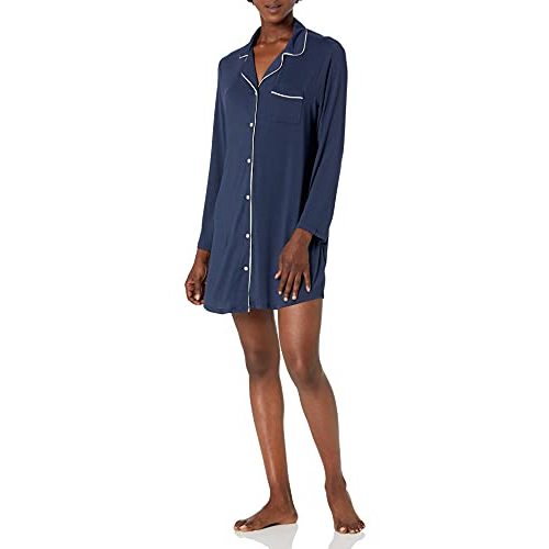 Amazon Essentials Women's Piped Nightshirt (Available in Plus Size)