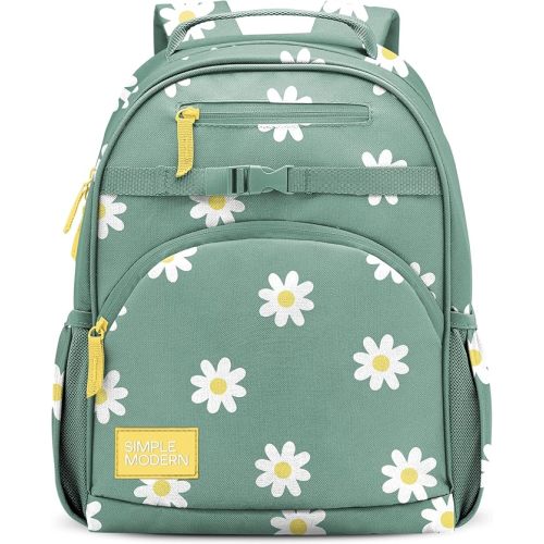 Simple Modern Medium Toddler Backpack for School Girls and Boys | Kindergarten Elementary Kids Backpack | Fletcher Collection | Kids - 15" tall | Sage Florals