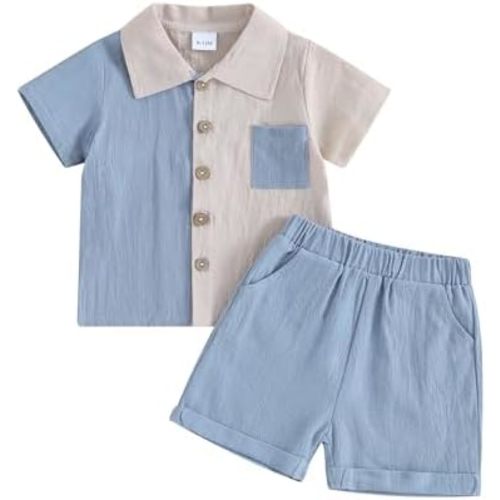 Toddler Baby Boy Summer Outfit Short Sleeve T Shirt Top Casual Shorts Set Infant Newborn Clothes 6 12 18 24 Month 2T