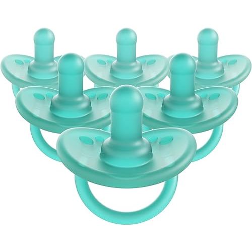 Evenflo Feeding Balance Plus Stage 1 Cylindrical Baby, Newborn and Infant Pacifier - Developed with Pediatric Feeding Specialists - 0 to 6 Months (Pack of 6)