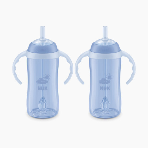 NUK Learner Straw Cup (2 Pack) - Blue, 10 Oz