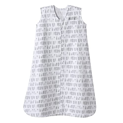 HALO SleepSack, 100% Cotton Wearable Blanket, Swaddle Transition Sleeping Bag, TOG 0.5, Squares and Triangles, Grey, X-Large, 18-24 Months