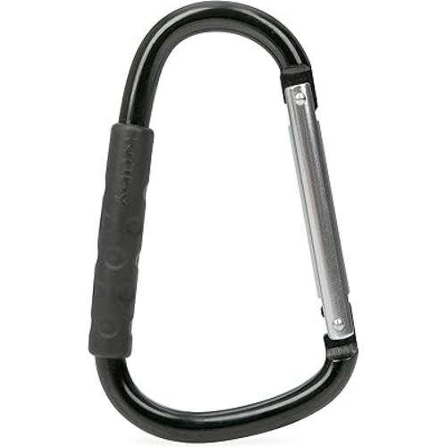 Nuby Large Handy Hook Carabiner Stroller Clip with Textured Soft Grip - Black