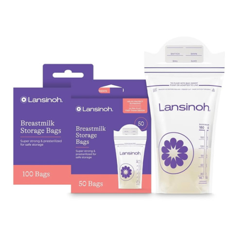 Lansinoh Breastmilk Storage Bags, 150 Count, Baby Essentials, Fast Freeze & Thaw Breast Milk Bags for Baby Bottle Feeding, Superior Strength & Stretch, 6 Ounce