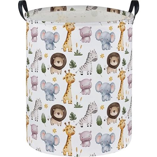Kids Laundry Basket Animal Hamper for Nursery Boy and Girl Cute Kids Toys Storage Bin Organizer Room Decor for Home(Zoo)