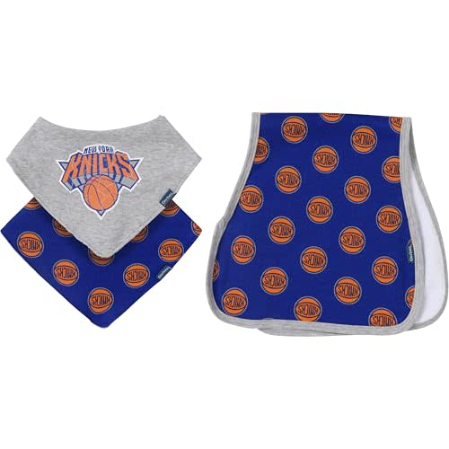 Gerber NBA unisex-baby Nba Team Bandana Bib and Burp Cloth Set