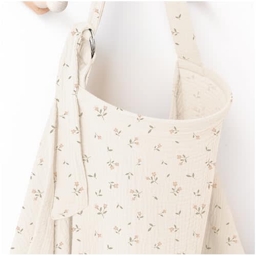 MairMore Muslin Nursing Covers for Breastfeeding, Privacy Breast Feeding Cover with Arch Neckline for Mom and Baby, Breathable 100% Cotton Nursing Apron Multi-use Stroller Cover