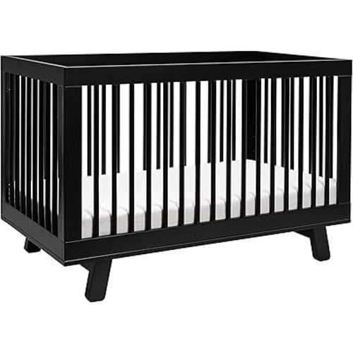 Babyletto Hudson 3-in-1 Convertible Crib with Toddler Bed Conversion Kit in Black, Greenguard Gold Certified