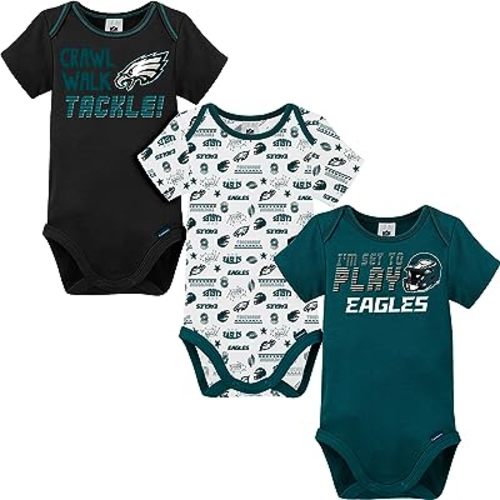 Gerber Baby NFL Team 3 Pack Short Sleeve Onesie Bodysuit