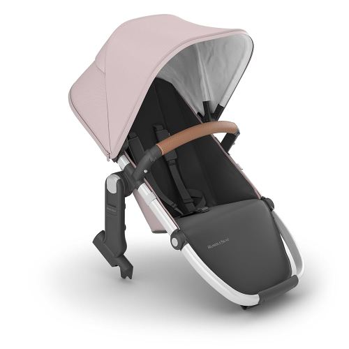 UPPAbaby RumbleSeat V2+ Second Lower Seat/Compatible with Vista V2 and Vista V3 / Adapters, Bumper Bar, Bug Shield Included/Alice (Dusty Pink/Silver Frame/Saddle Leather)