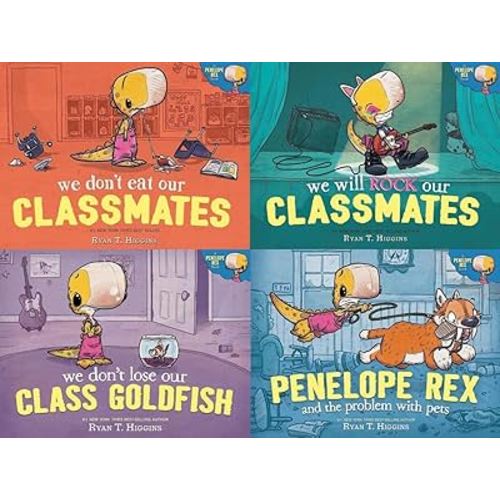 Penelope Rex Series 4 Books Set - We Don't Eat Our Classmates, We Will Rock Our Classmates, We Don't Lose Our Class Goldfish, Penelope Rex and the Problem with Pets (Hardcover)