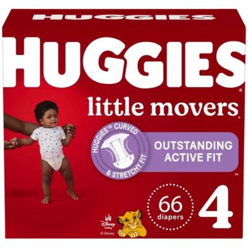 Huggies Little Movers Diapers - Size 4 - 66ct