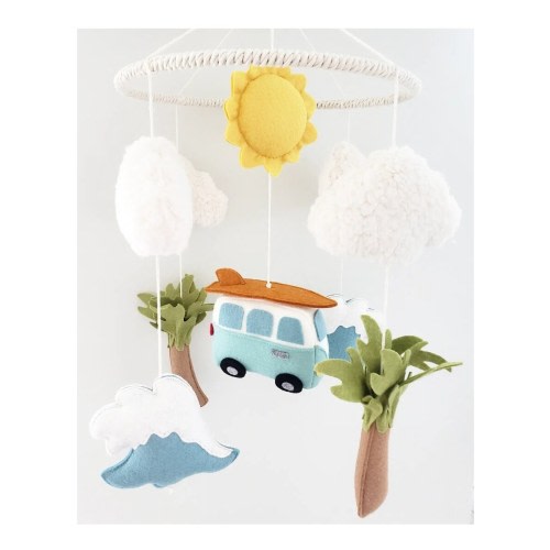 Nursery mobile crib mobile -beach and surfing baby mobile - beach and surf baby mobile - surf nursery decor - nautical nursery - baby mobile