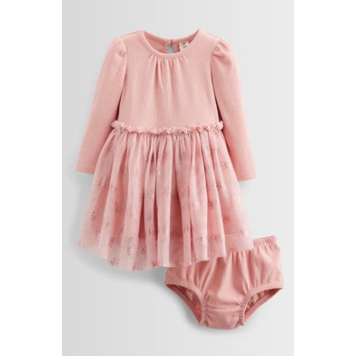 Foil Long Sleeve Rib Tutu Party Dress with Bloomers, 6M