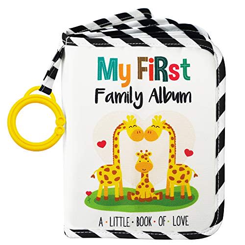 Urban Kiddy™ Baby's My First Family Album | Soft Photo Cloth Book Gift Set for Newborn Toddler & Kids (Giraffe)