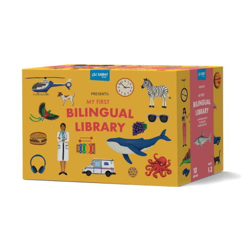 SÃ Sabo Kids My First Bilingual Library: A Spanish-English Vocabulary Board Book Set of Colors, Numbers, Animals, Abcs, and More, (Paperback)