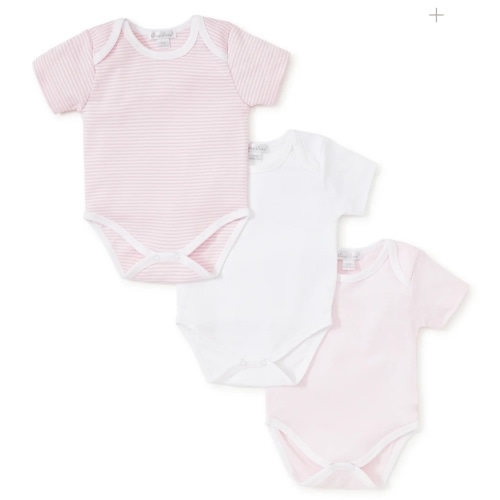 Girls' Stripe & Solid Bodysuit, 3 Pack - Baby