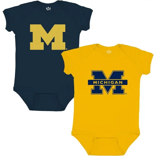 Little King NCAA Bodysuit 2 Pack Short Sleeve-100% Cotton-Infant Sizes 0-3M 6M 12M 18M
