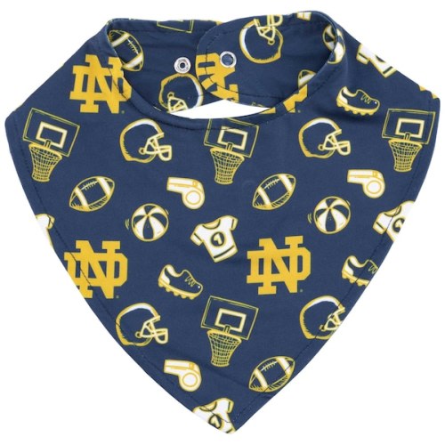Notre Dame Fighting Irish ZooZatz All Over Print Baby Bib - Navy