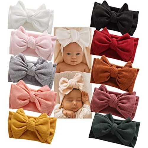 Yili Maizi Big Hair Bow Baby Headbands Knot Headwrap bow wide headband Elastic Head Wraps for Newborn Infant Toddler Hair Accessories
