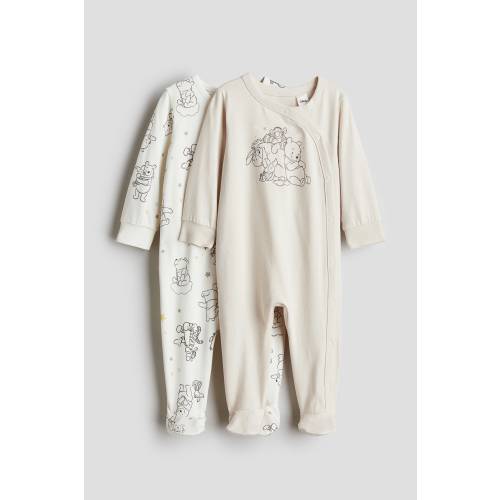 2-PACK PAJAMA JUMPSUITS WITH COVERED FEET