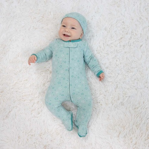 The Peanutshell Restful Basics Newborn Layette Set for Baby Boys and Girls, 30-Piece, Green/Grey, 0-3 Months - White