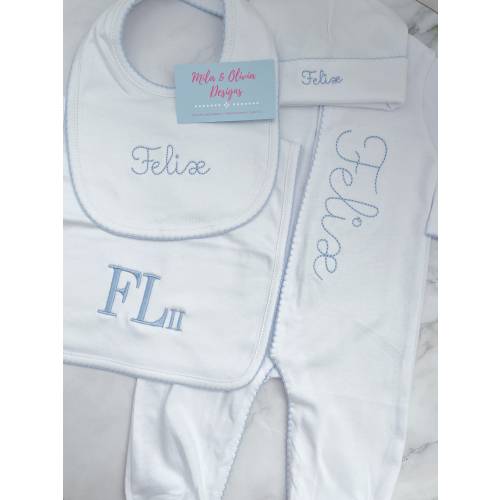 Baby Boy Girl Monogram Outfit, Baby girl boy Coming home outfit, Baby girl gift, Baby boy gift, Baby shower gift idea, Baby take home outfit
