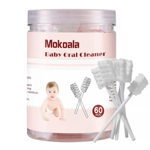 60Pcs Baby Tongue Cleaner, Baby Toothbrush, Disposable Infant Mouth Cleaner, Soft Gauze Toohthbrush Toddler Oral Cleaning Stick Dental Care for 0-36 Month Newborn