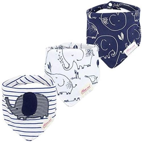 JN&LULU 3 Pack Newborn Baby Bibs Bandana Drool Bibs for Drooling Cotton Baby Gifts