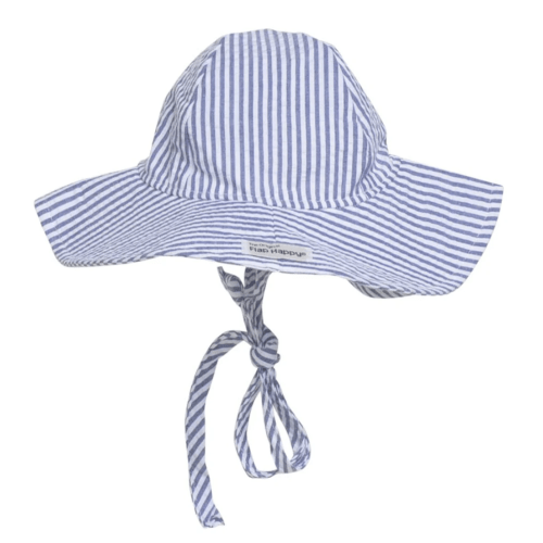 UPF 50+ Floppy Hat (Basics) - CHAMBRAY STRIPE SEERSUCKER / SIZE XS