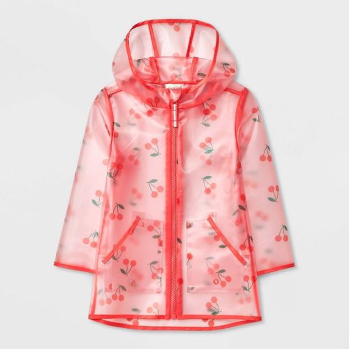 Baby Cherry Printed Clear Rain Coat - Cat & Jack™ Pink 18m