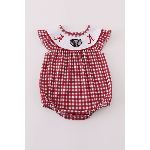Alabama Big Al embroidery girl gingham bubble