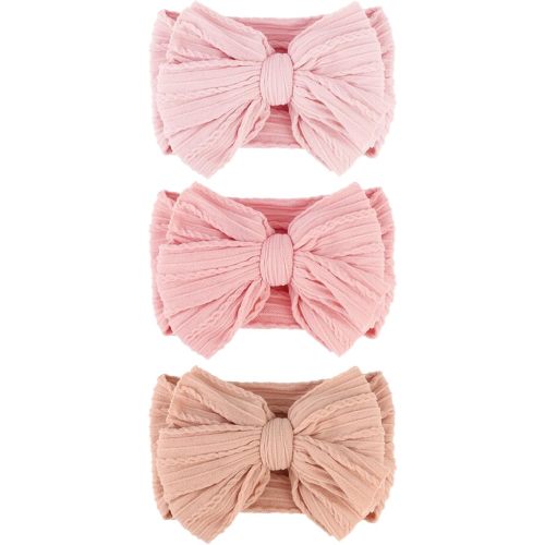 3 Pcs Newborn Baby Headbands Nylon Infant Headbands with Bows for Baby Girl Hair Accessories Toddler Baby Essentials