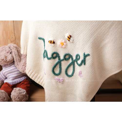 Personalized Hand-Embroidered Name Blanket – Ultra-Soft & Quality Nursery Essential for Baby Showers, Newborns, and Cherished Keepsakes