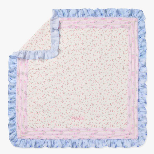 LoveShackFancy Ruffled Oversized Organic Muslin Baby Blanket