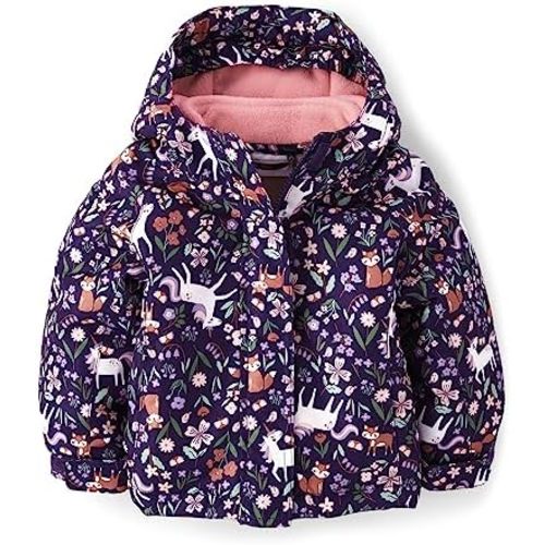 The Children's Place Baby Girls' and Toddler Heavy 3 in 1 Winter Jacket,Wind Water-Resistant Shell,Fleece Inner