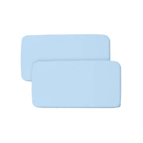 All-in-One Fitted Sheet Waterproof Cover, For 33" x 15"/84 x 38 cm Bassinet Mattress, Light Blue (2-Pack)