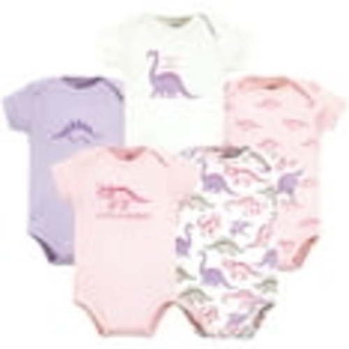 Touched by Nature Unisex Baby Organic Cotton Bodysuits, Retro Dino, 0-3 Months