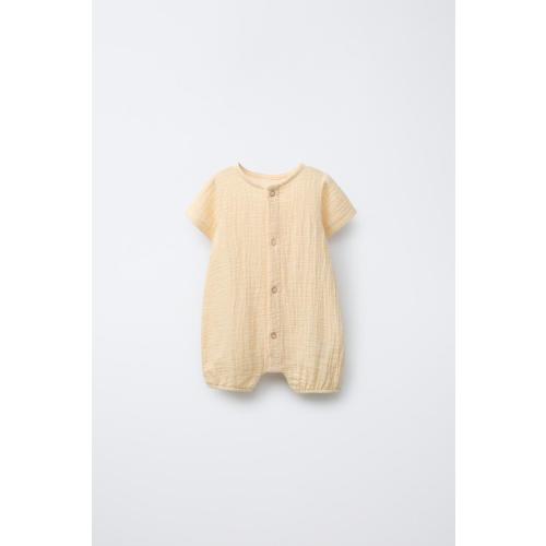 TEXTURED ROMPER - Light yellow, Size 6-9 month