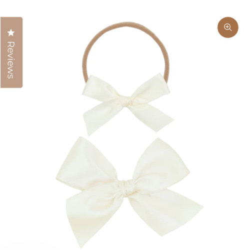 Satin Bow - Cream Headband