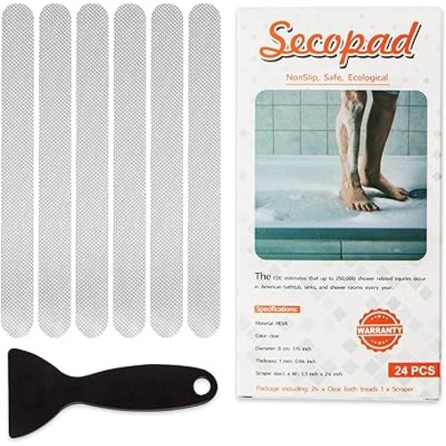 Original Anti Slip Shower Stickers, Safety Bathtub Strips Adhesive Decals with Premium Scraper for Bath Tub Shower Stairs Ladders Boats