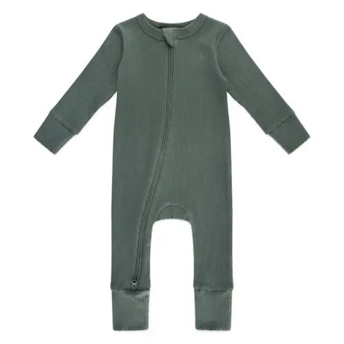 Bilbi Onesie Zip Rib Organic Forest | Baby Bunting AU