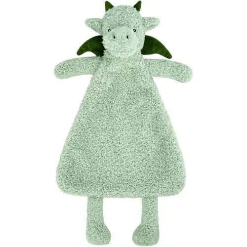 Baby Green Dragon Soft Stuffed Animal Security Blanket, Plush Dinosaur Character Lovey Blanket, Baby Shower/Nursery Gift, Newborn Infant Toddler Snuggle Blankie for Boys Girls, 16 Inches