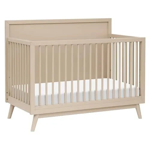 Palma Mid-Century 4-in-1 Convertible Crib w/Toddler Bed Conversion - Taupe