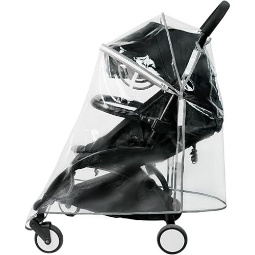 HighEnd Thicking EVA RainCover for Compact Foldable Stroller,Fit BBZYOYO Perfectly,Weather Shield with Waterproof Zipper Opening,Reflective Safety Edging & Full Coverage Design,Ideal for Urban Travel.