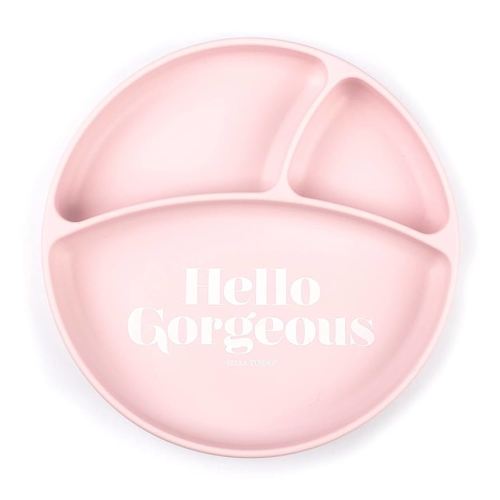 Bella Tunno Wonder Baby Plates – Silicone Suction Plates for Baby, Toddler, & Kids, Great for Baby Led Weaning, BPA Free, Kid and Baby Must Haves, 3 Sections (Hello Gorgeous)