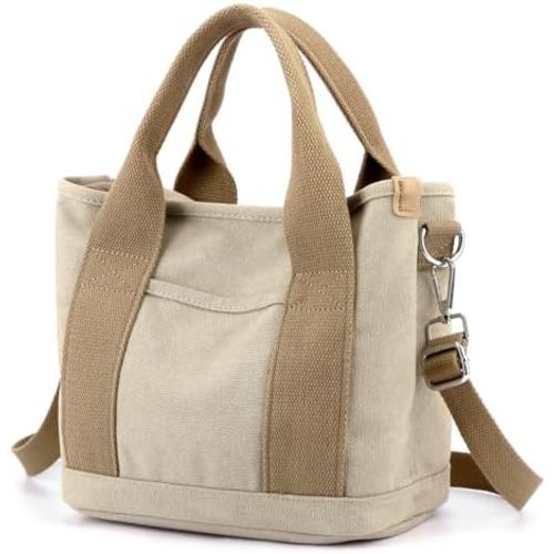 Small Tote Bag with Zipper Tote Bag for Women Canvas Crossbody Bag Shoulder Bag Satchel Hobo Bag Messenger Bag 2023
